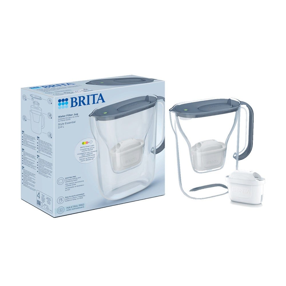 BRITA Style Essential Waterfilterkan Steenblauw + BRITA MAXTRA PRO Waterfilter 1057790