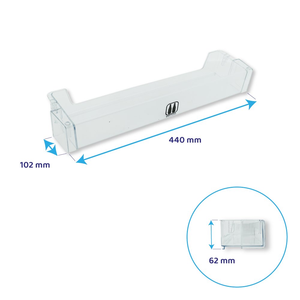Whirlpool Koelkast Flessenbak 440x102mm / 481010648457
