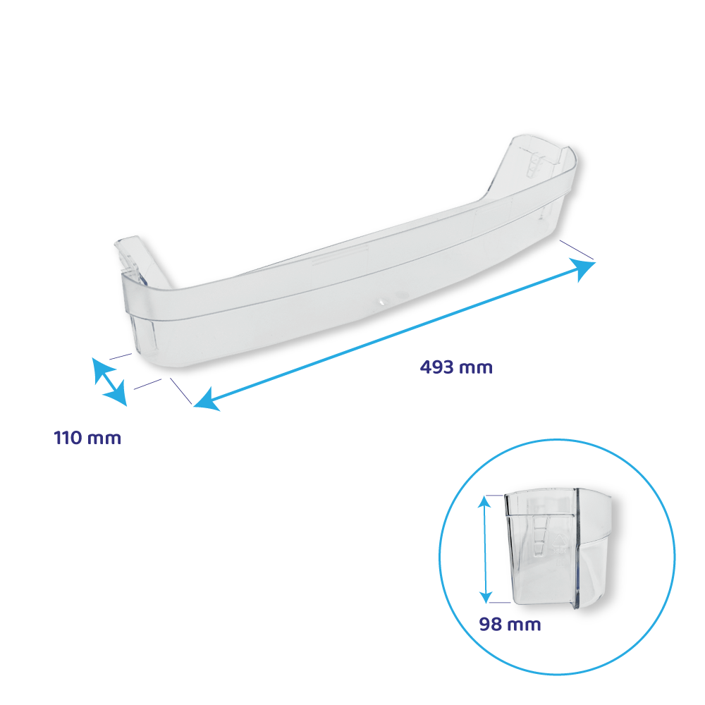 Koelkast Flessenbak geschikt voor Ikea 493x110mm / 481241829927