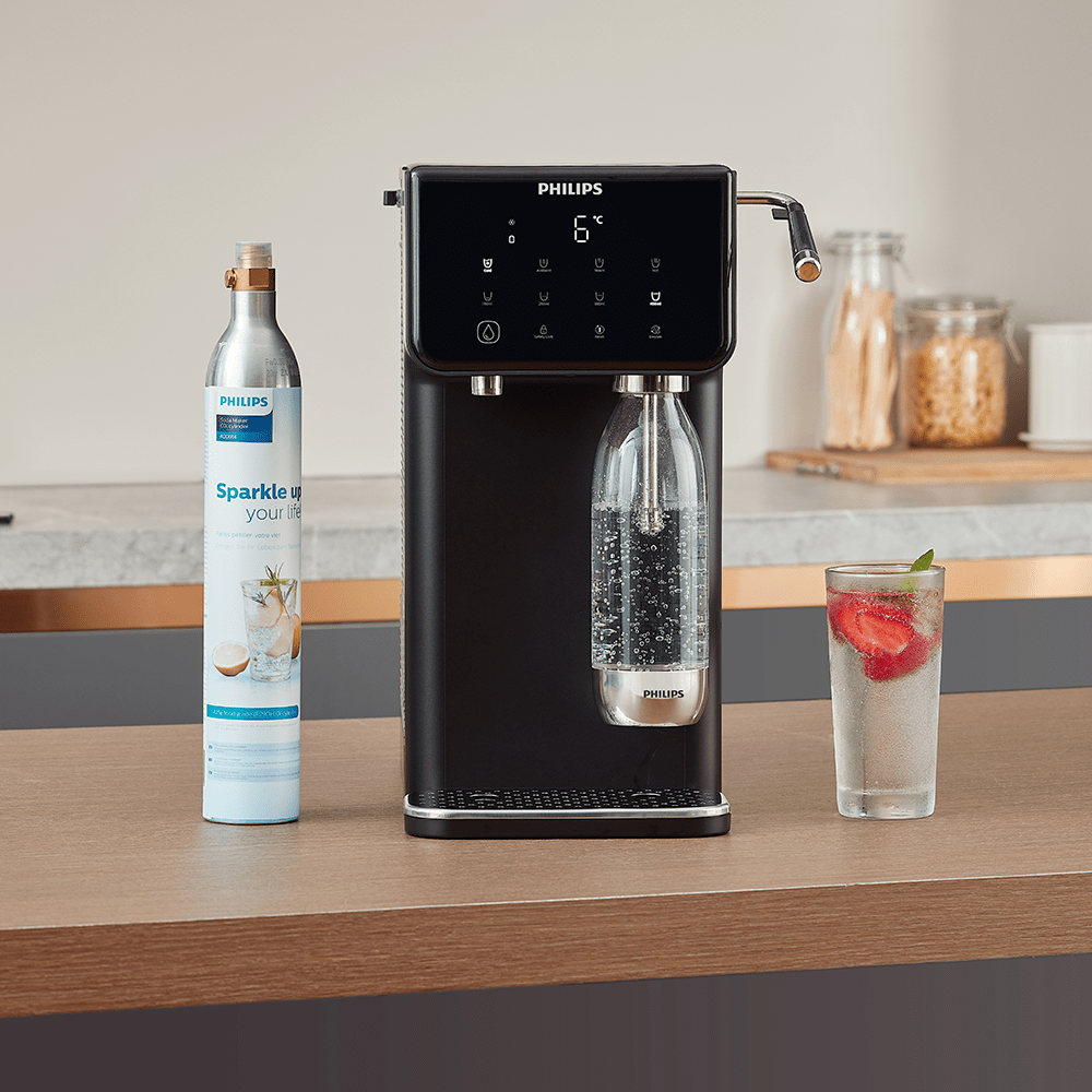 Philips All-in-één Waterstation Heet + Koud + Bruisend ADD5962BK (filtert PFAS) compatibel met BRITA