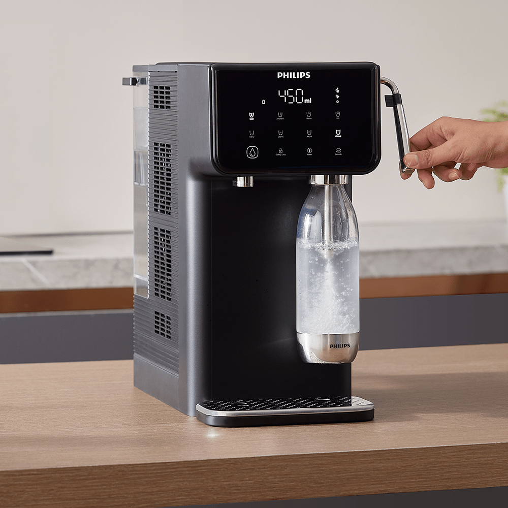 Philips All-in-één Waterstation Heet + Koud + Bruisend ADD5962BK (filtert PFAS) compatibel met BRITA