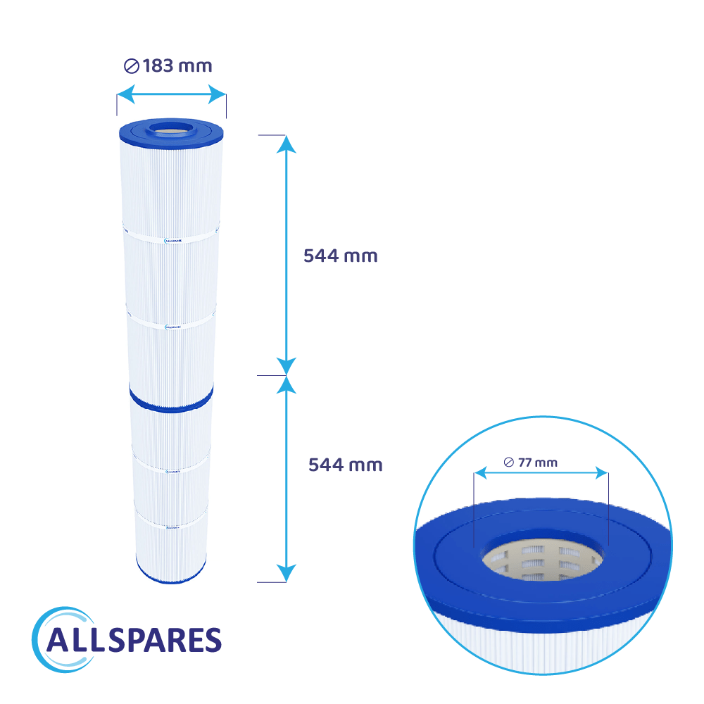 Zwembad Waterfilter geschikt voor Emaux CF200 / CF200-CE / 914100450 (2x 544mm)
