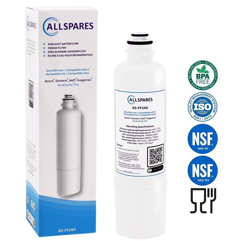 Waterfilter geschikt voor Bosch UltraClarityPro 11032518 / KSZ50UCP