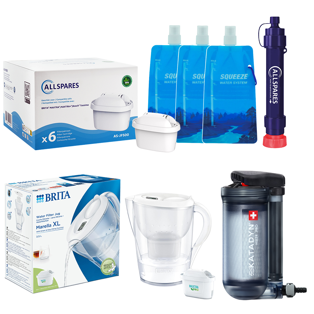 Waterfilter Noodpakket - Preppakket met Waterfilters voor Noodsituaties BRITA / Katadyn / AllSpares
