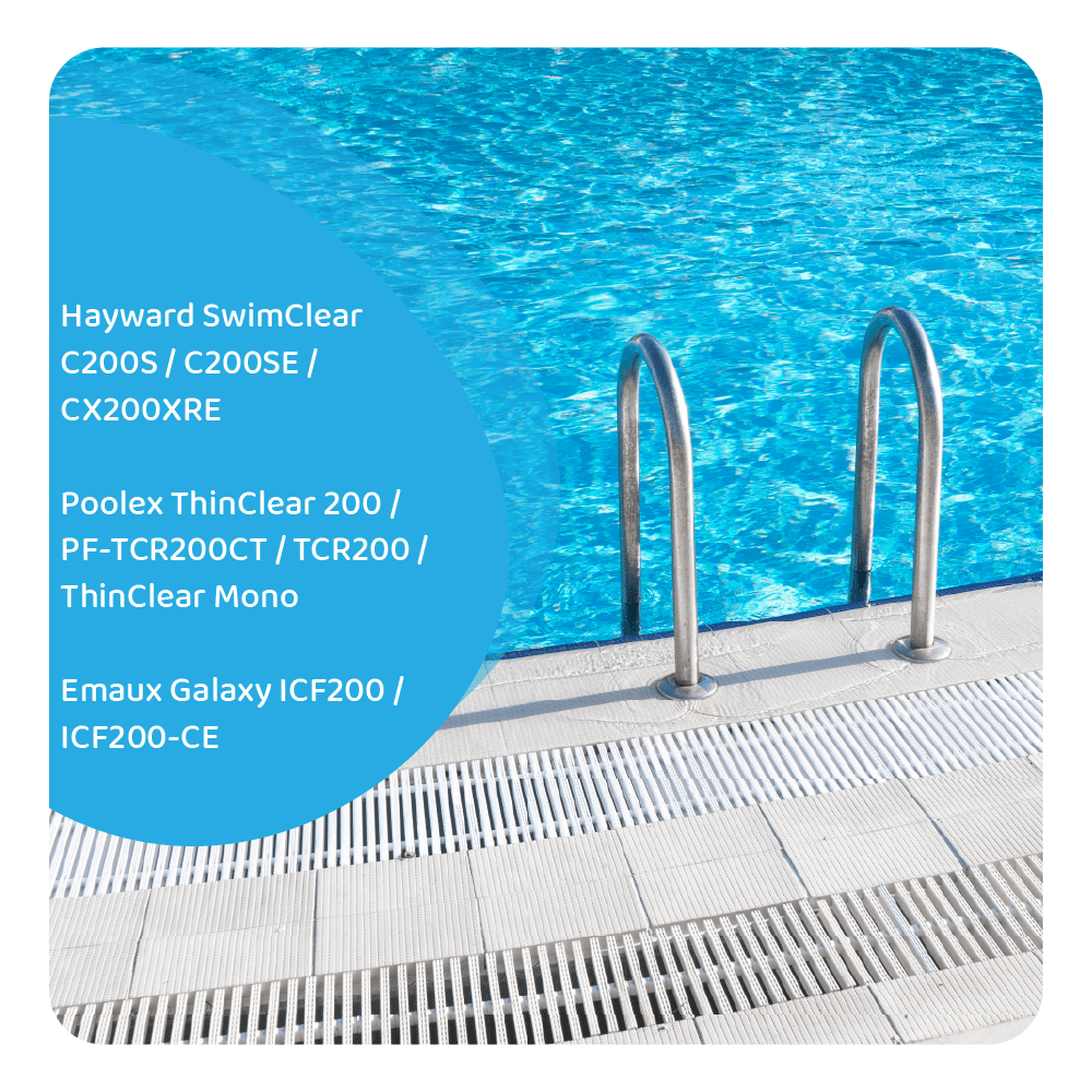 Zwembad Waterfilter geschikt voor Poolex ThinClear 200 / PF-TCR200CT / TCR200 / ThinClear Mono