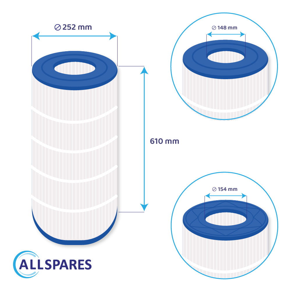 Zwembad Waterfilter geschikt voor Waterair CFR150 / 001349 / WFR150 / CFT150