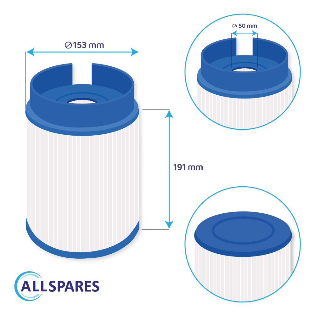 Spa Waterfilter geschikt voor Softub 5020 (>2010) / 2004905 / 60305 / SC784 
