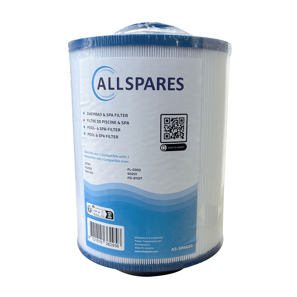 Spa Waterfilter geschikt voor  LA Spa 51107 / SC745 / 5CH-203 / PLAS35 / 50201 