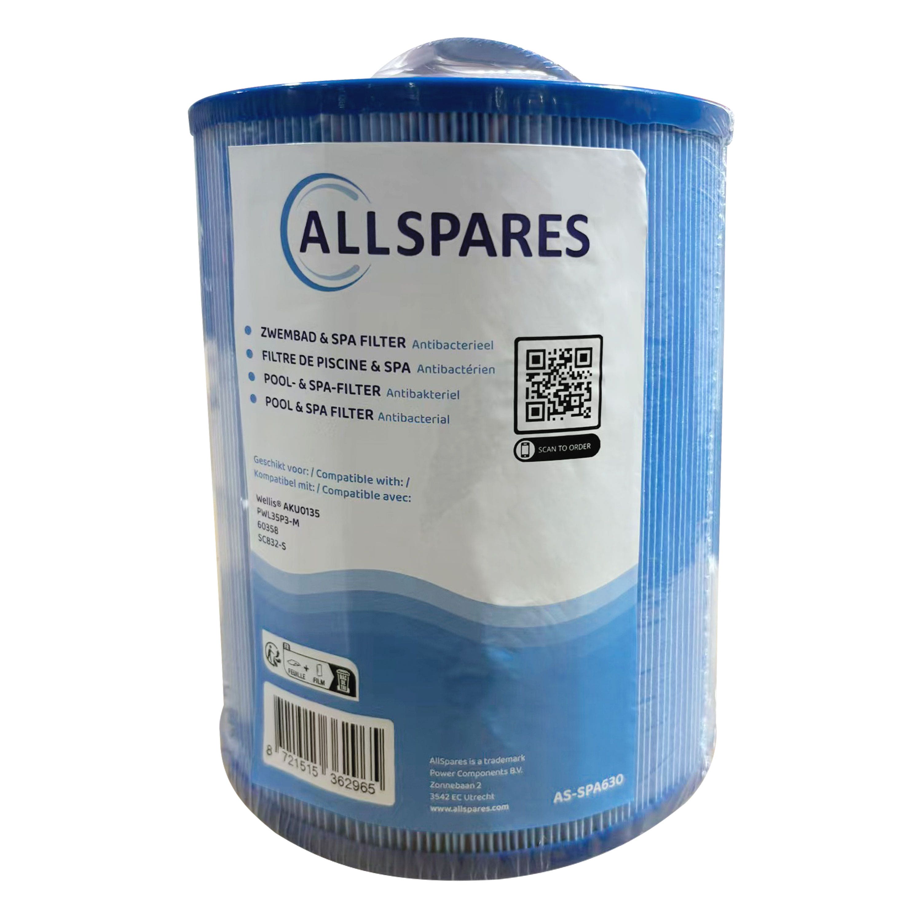 Spa Waterfilter geschikt voor Wellis AKU0135 / PWL35P3-M / 60358 (antibacterieel)