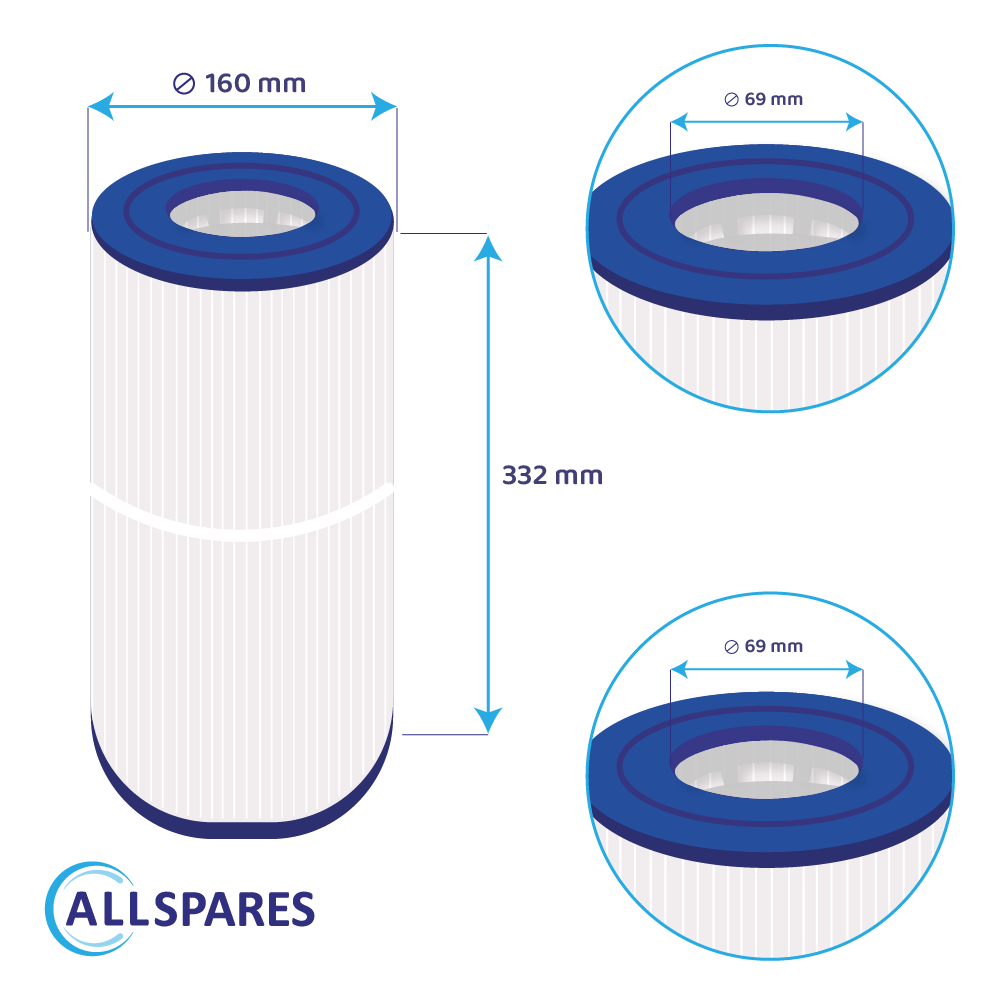 Spa Waterfilter geschikt voor Blue Lagoon MoonBay BLSF-13 / GP2128
