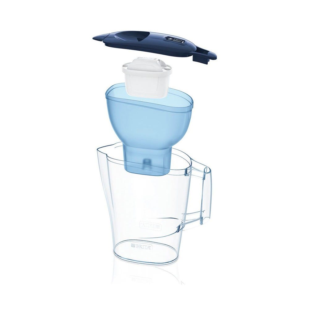 BRITA Aluna Waterfilterkan Blauw 2.4L + 7 MAXTRA PRO Waterfilters (filtert PFAS)