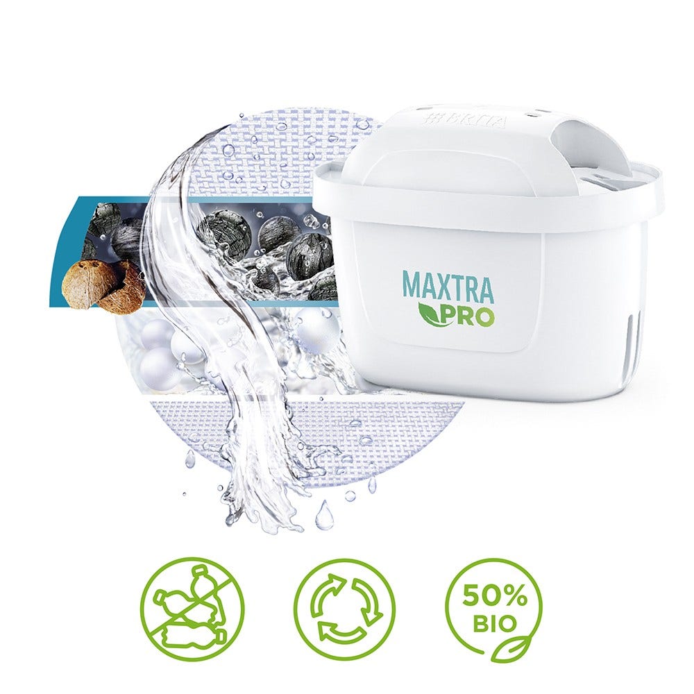 BRITA Glazen Waterfilterkan 2.5L + MAXTRA PRO Waterfilter 1050449 (filtert PFAS)