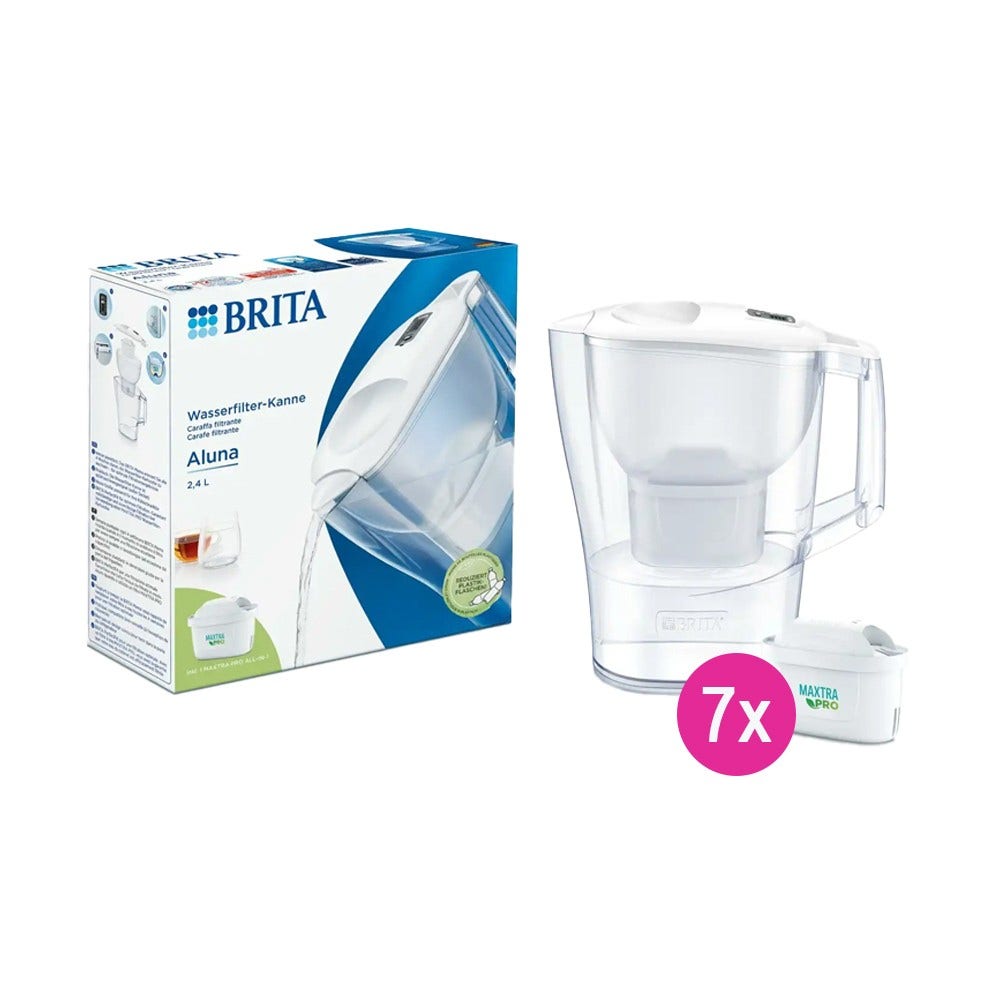BRITA Aluna Waterfilterkan + 7 MAXTRA PRO Waterfilters (filtert PFAS)