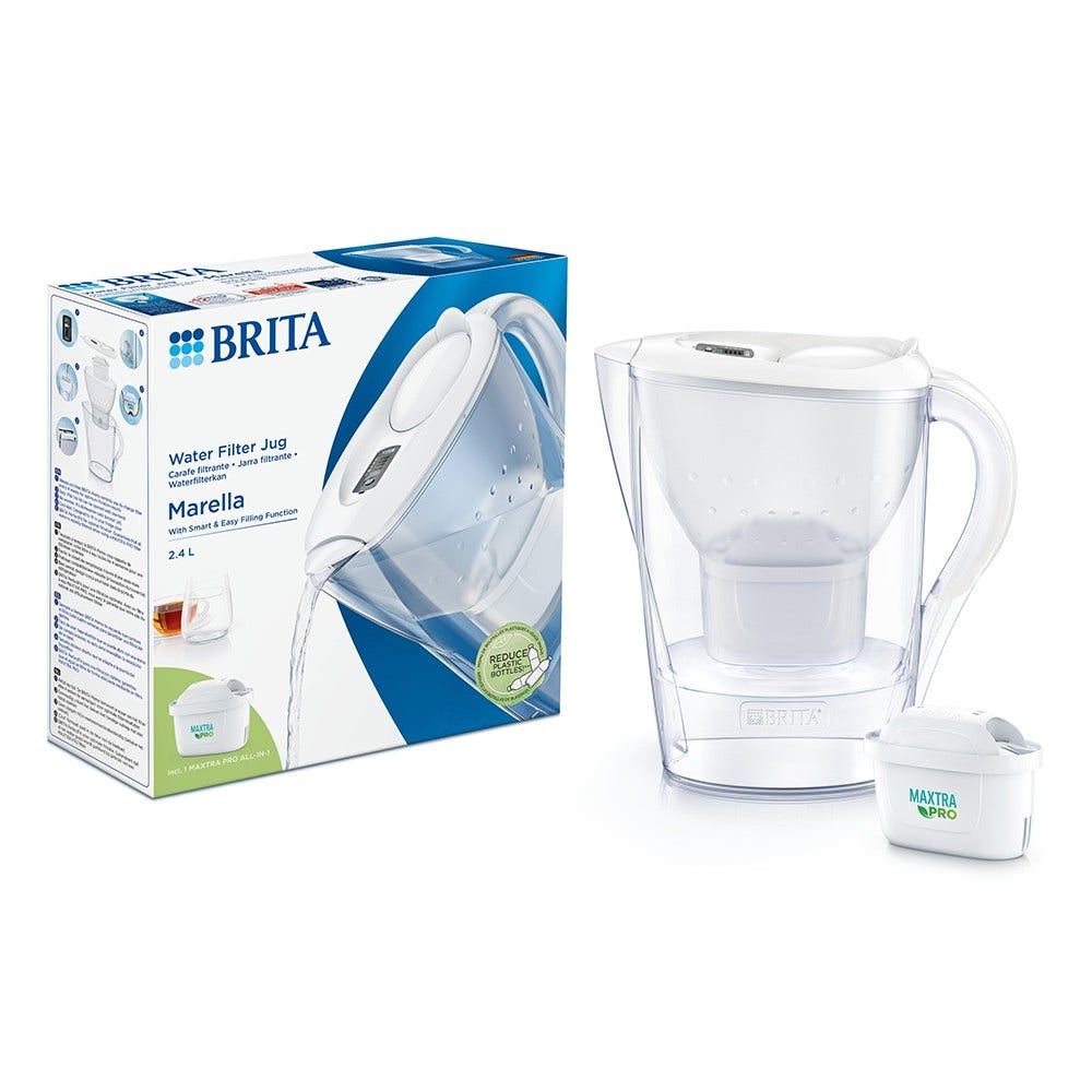 BRITA Marella Waterfilterkan + MAXTRA PRO Waterfilter 1051118 (filtert PFAS)
