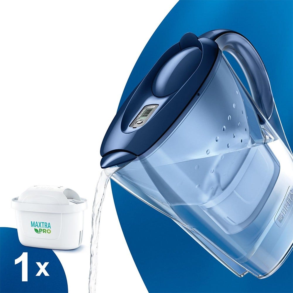 BRITA Marella Waterfilterkan 2.4L Blauw incl. MAXTRA PRO Waterfilter 1051119 (filtert PFAS)