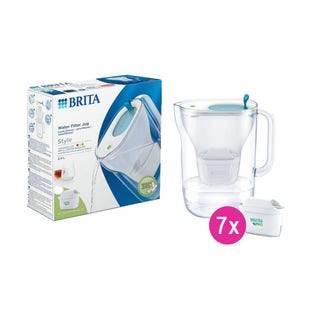 BRITA Style Waterfilterkan  + 7 MAXTRA PRO Waterfilters (filtert PFAS)