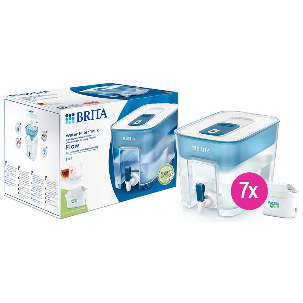 BRITA Waterfilterstation Flow + 7 MAXTRA PRO Waterfilters (filtert PFAS)