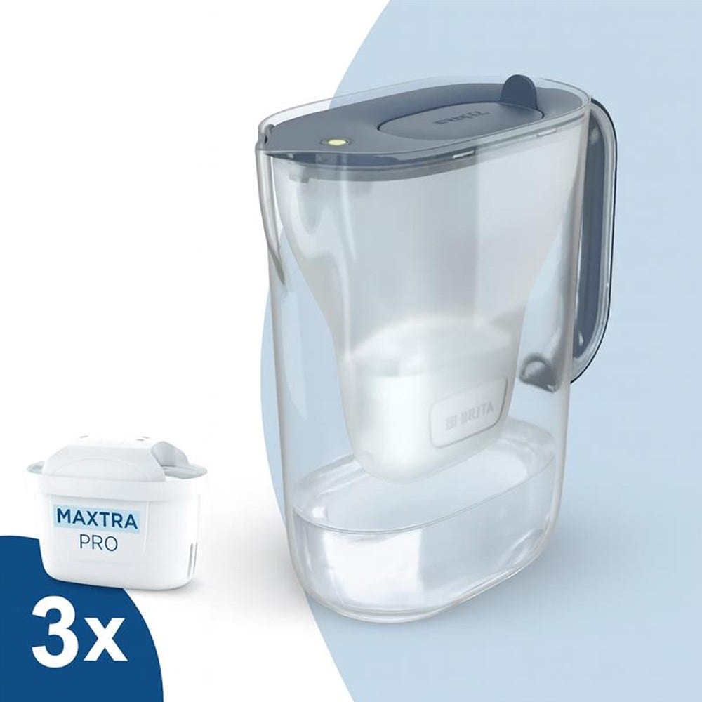 BRITA Style Essential Waterfilterkan 2.4L Steenblauw + 3 BRITA MAXTRA PRO Waterfilter 1058103