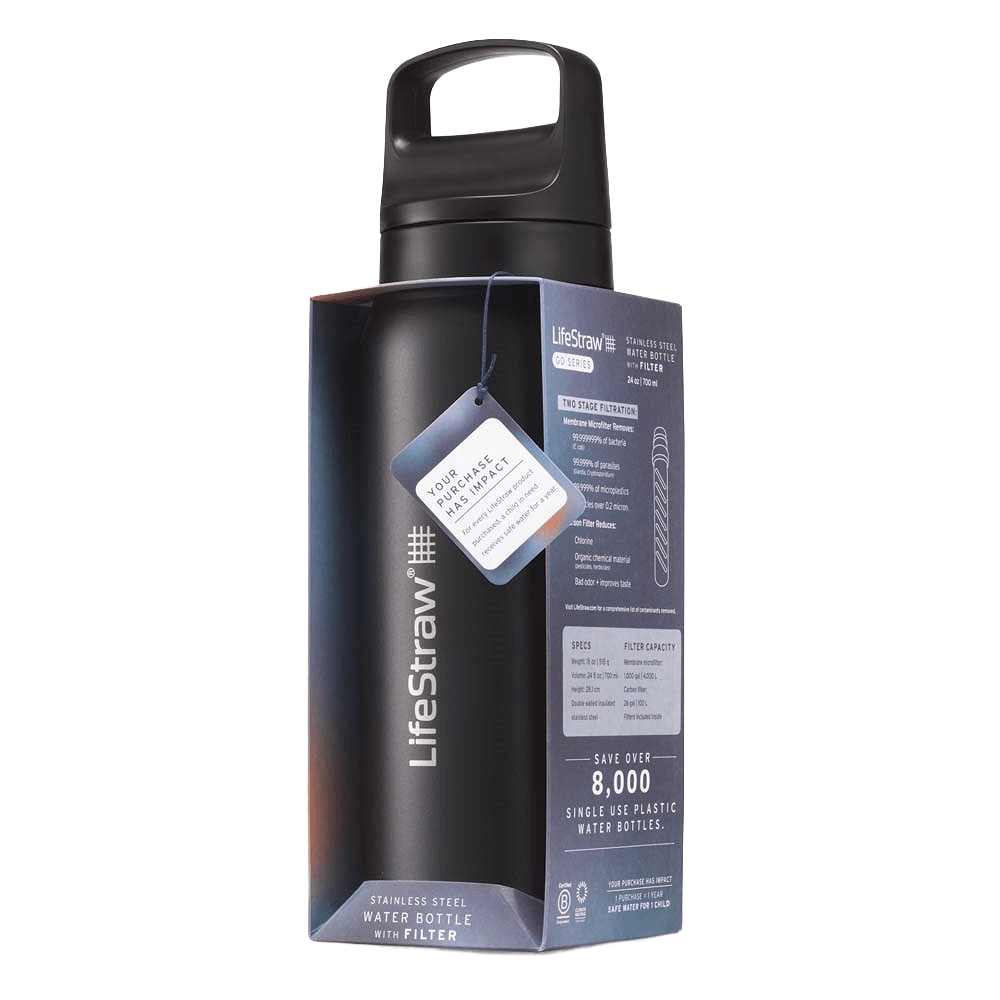 LifeStraw Go 2.0 Series RVS Drinkfles Zwart (1000ml)