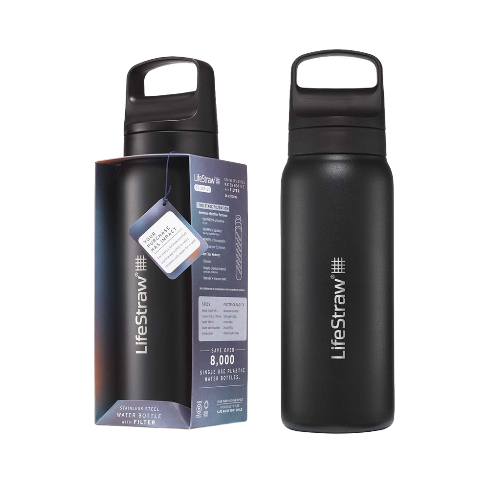 LifeStraw Go 2.0 Series RVS Drinkfles Zwart (700ml)
