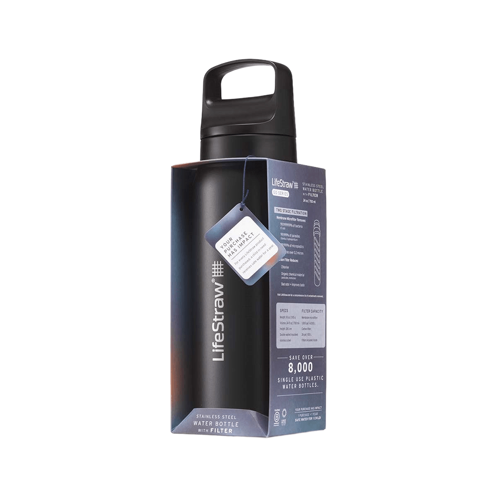 LifeStraw Go 2.0 Series RVS Drinkfles Zwart (700ml)