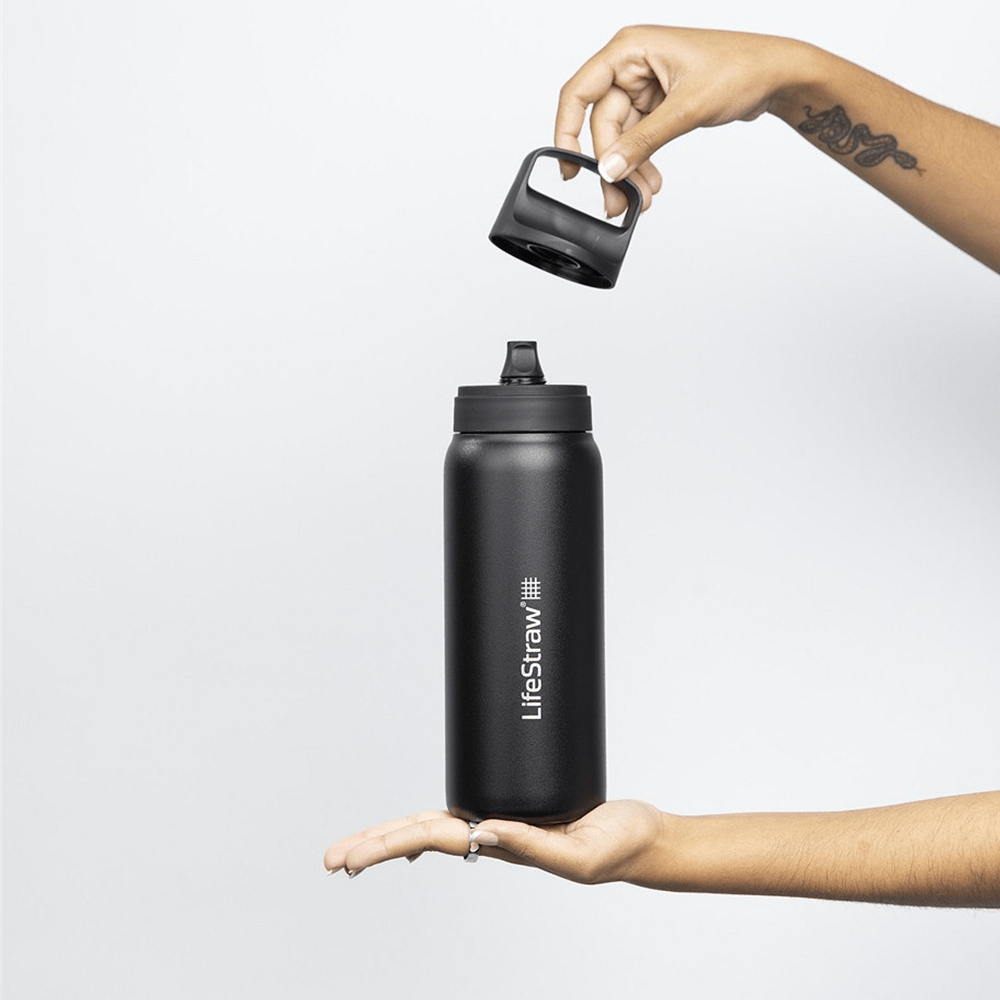 LifeStraw Go 2.0 Series RVS Drinkfles Zwart (1000ml)