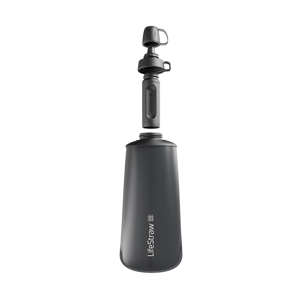 LifeStraw Peak Series Opvouwbare Knijpfles 1l Dark Mountain Gray