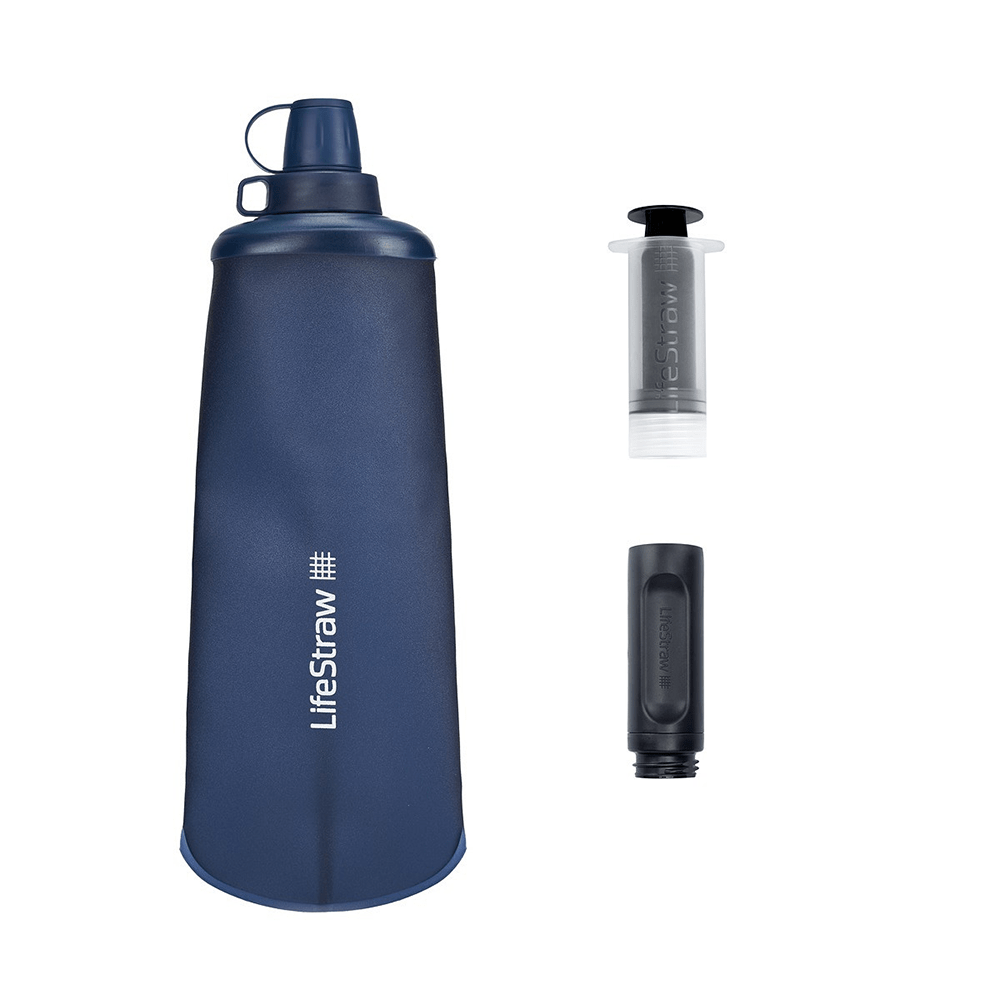 LifeStraw Peak Series Opvouwbare Knijpfles 1l Mountain Blue