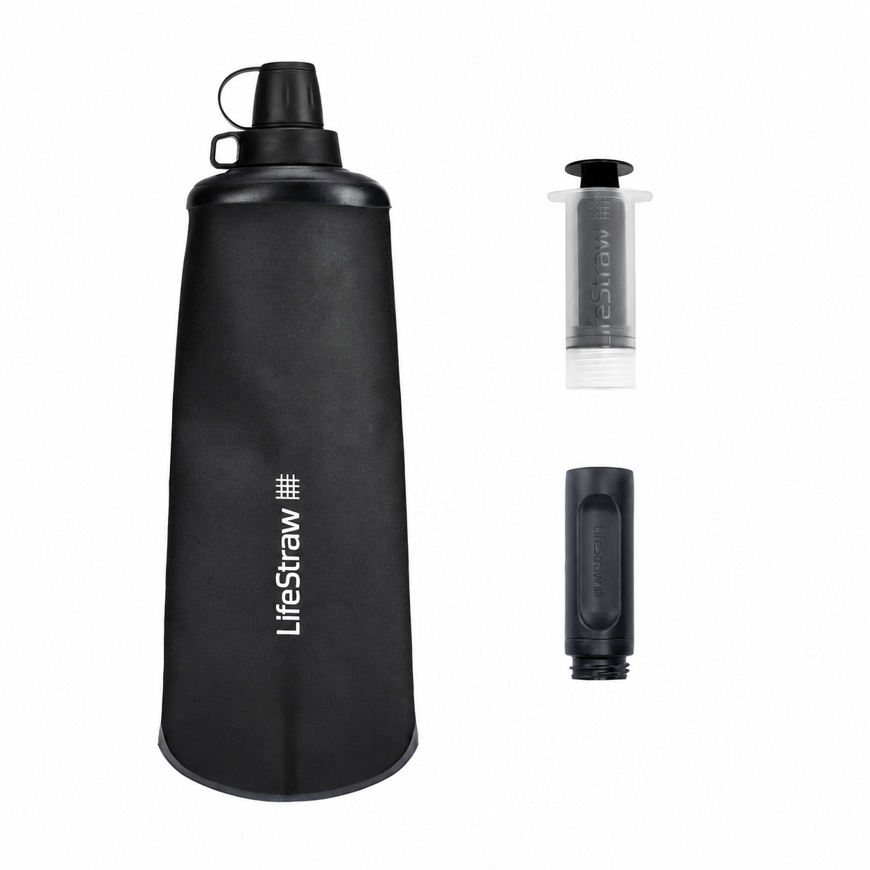 LifeStraw Peak Series Opvouwbare Knijpfles 650ml Dark Mountain Gray