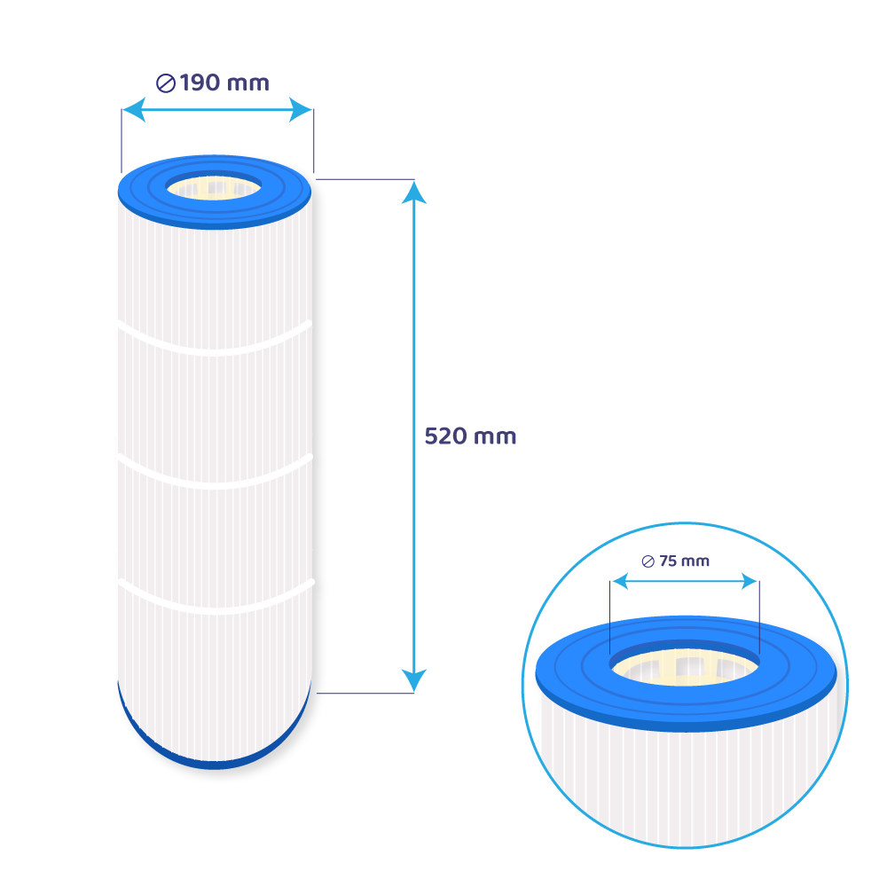 Zwembad Waterfilter geschikt voor Waterco Trimline CC75 / Jandy CT-75