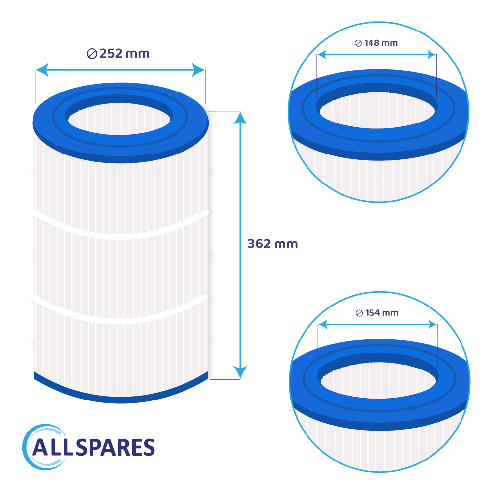 Zwembad Waterfilter geschikt voor Waterair CFR75 / CFT75 / PJ75 / C-9475