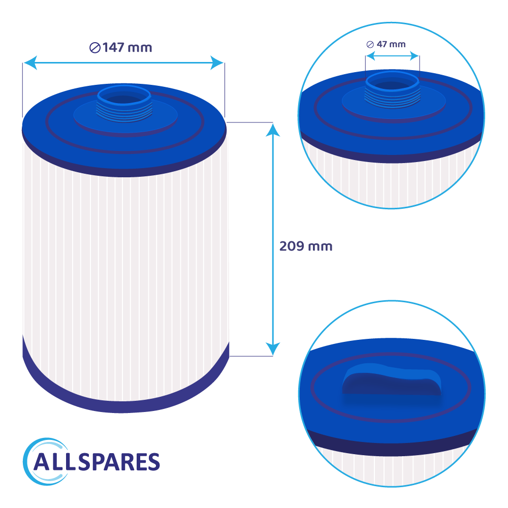 Spa Waterfilter geschikt voor Sunrise PPG50-P4 / 6CH-49 / FC-0314