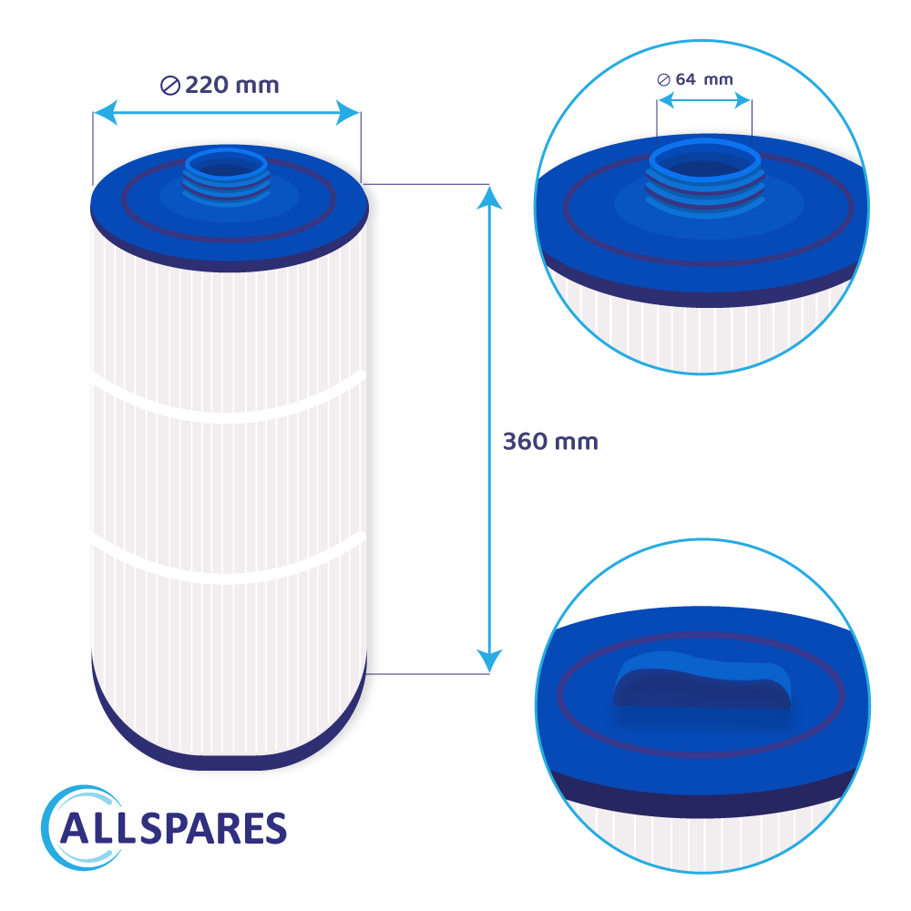 Spa Waterfilter geschikt voor Sundance 6540-501 / 80801 / SC722