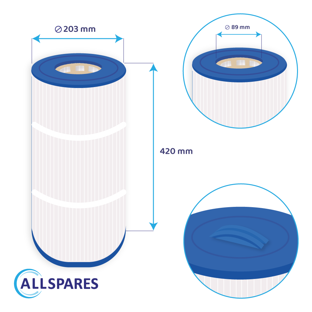 Spa Waterfilter geschikt voor Caldera 100 / PCD100W / C-8399 / SC775