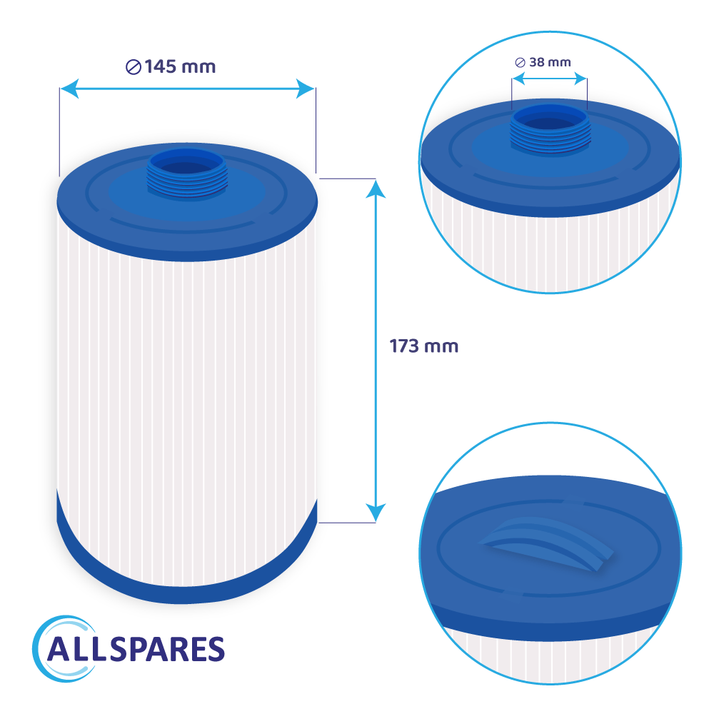 Spa Waterfilter geschikt voor Wellis AKU1610 / PWL25P4 / SC809 / AM00243