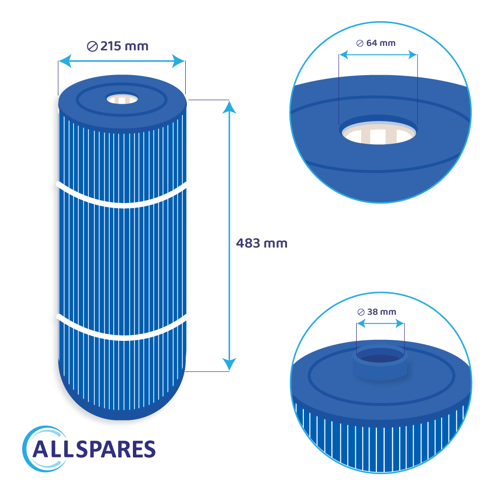 Spa Waterfilter geschikt voor Sundance 6540-488 / SC708-S / C-8326AM (antibacterieel)