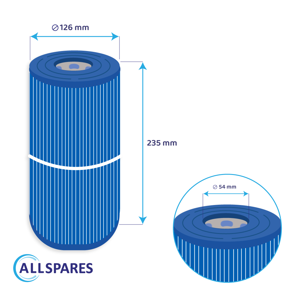 Spa Waterfilter geschikt voor Wellis AKU0116 / AKU1608 / SC705-S / 40353 (antibacterieel)