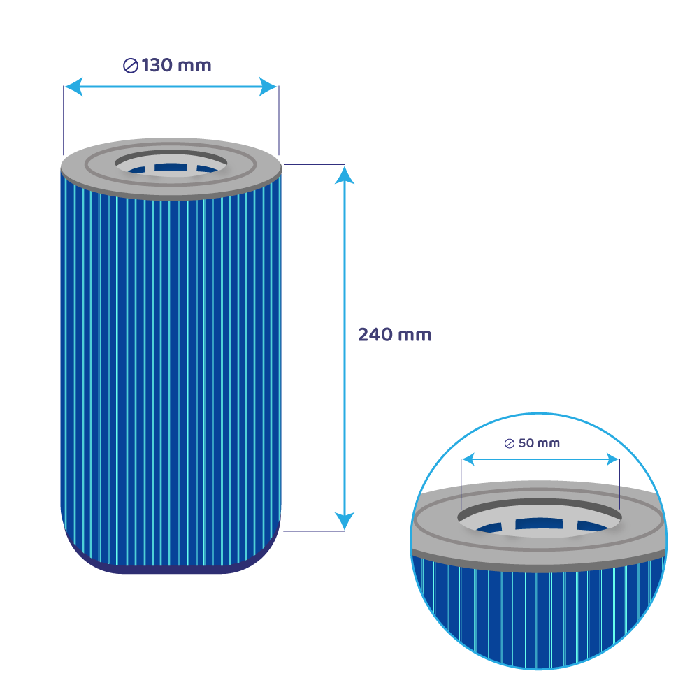 Darlly Silverstream Spa Waterfilter Wellis Spa AKU0116 / AKU1608 / SC705-S / 40353 (antibacterieel)