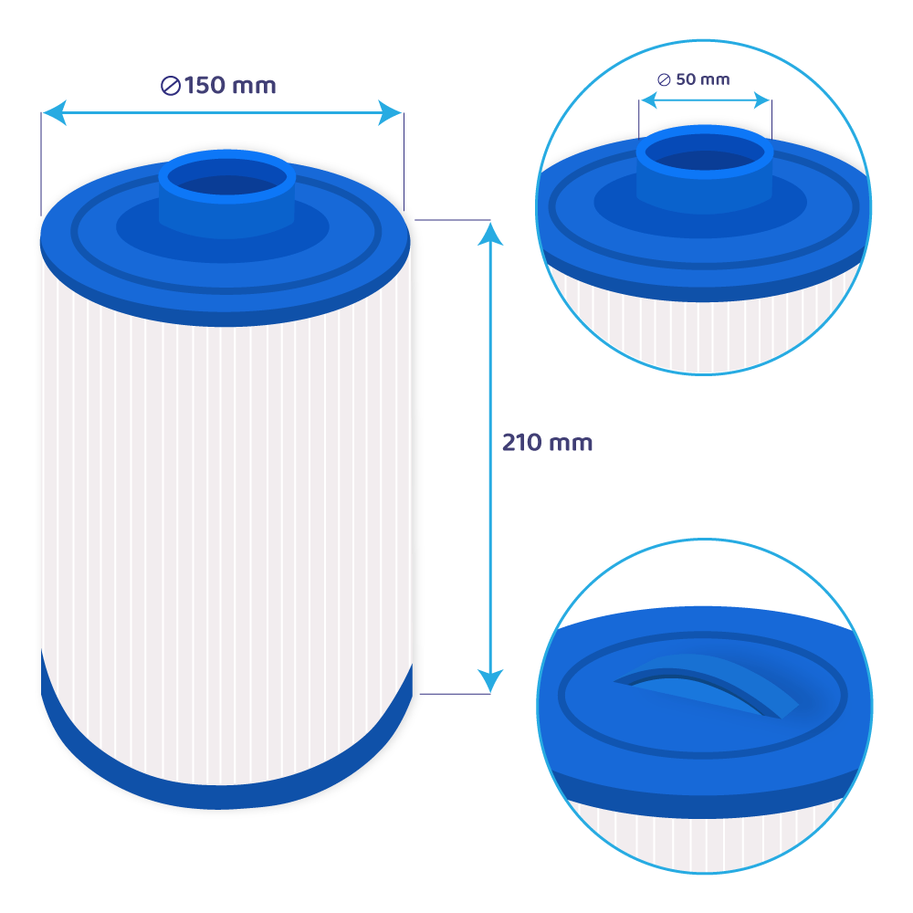 Darlly Spa Waterfilter SC736 / PWW100ST Haut / 60402 / 6CH-941