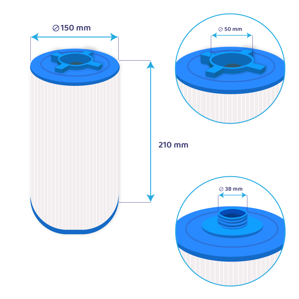 Darlly Spa Waterfilter SC737 / PWW100ST Bas / 60403 / 6CH-942