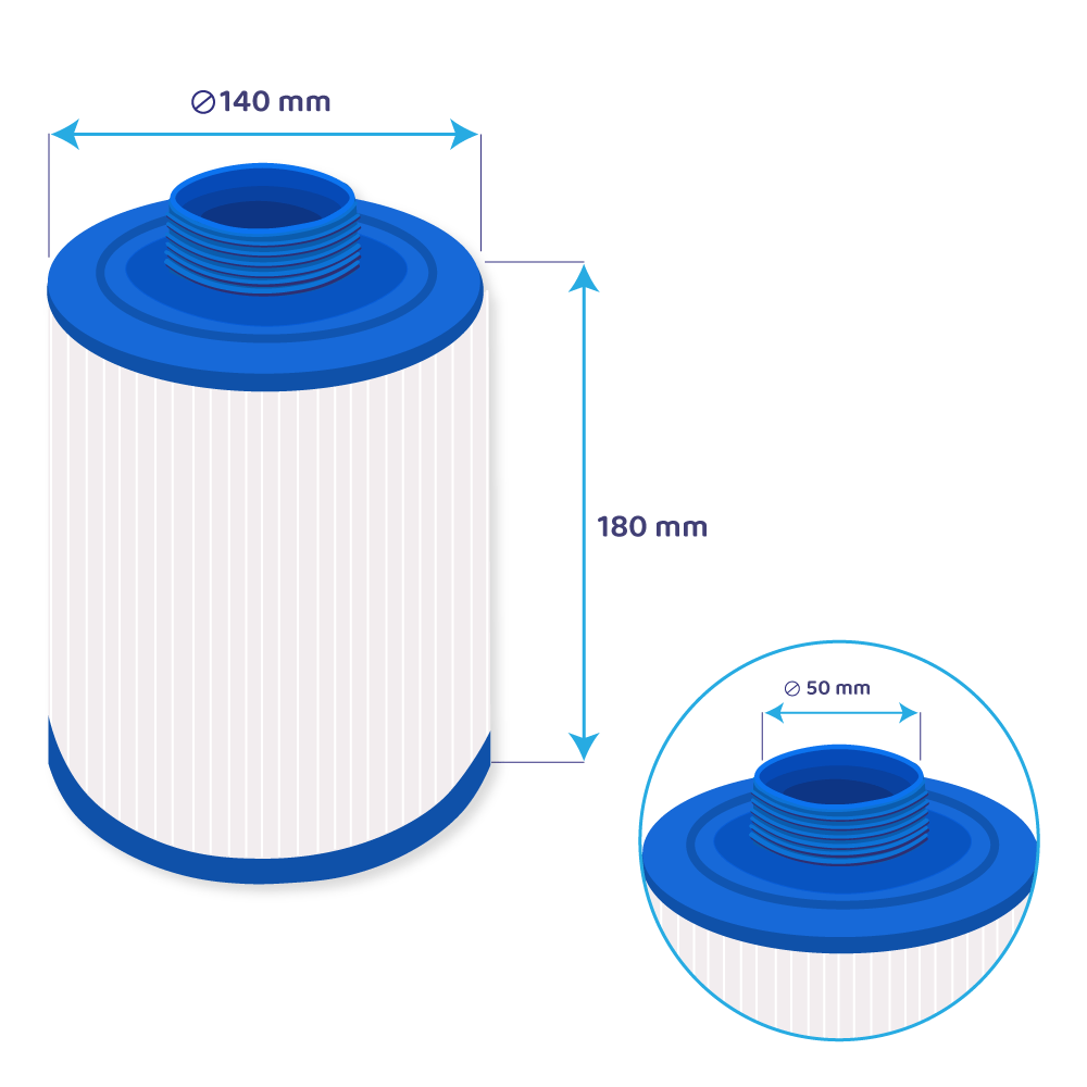 Darlly Spa Waterfilter Jazzi 52512 / PJZ16 / TOP-BL-25 / SC753