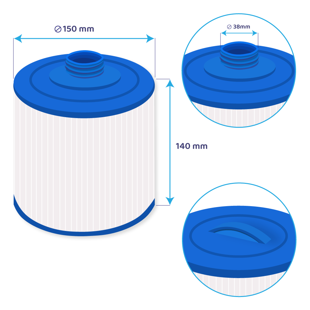 Darlly Spa Waterfilter Sunrise PWW25SV-P3 / 6CH-924 / 60257 / SC798