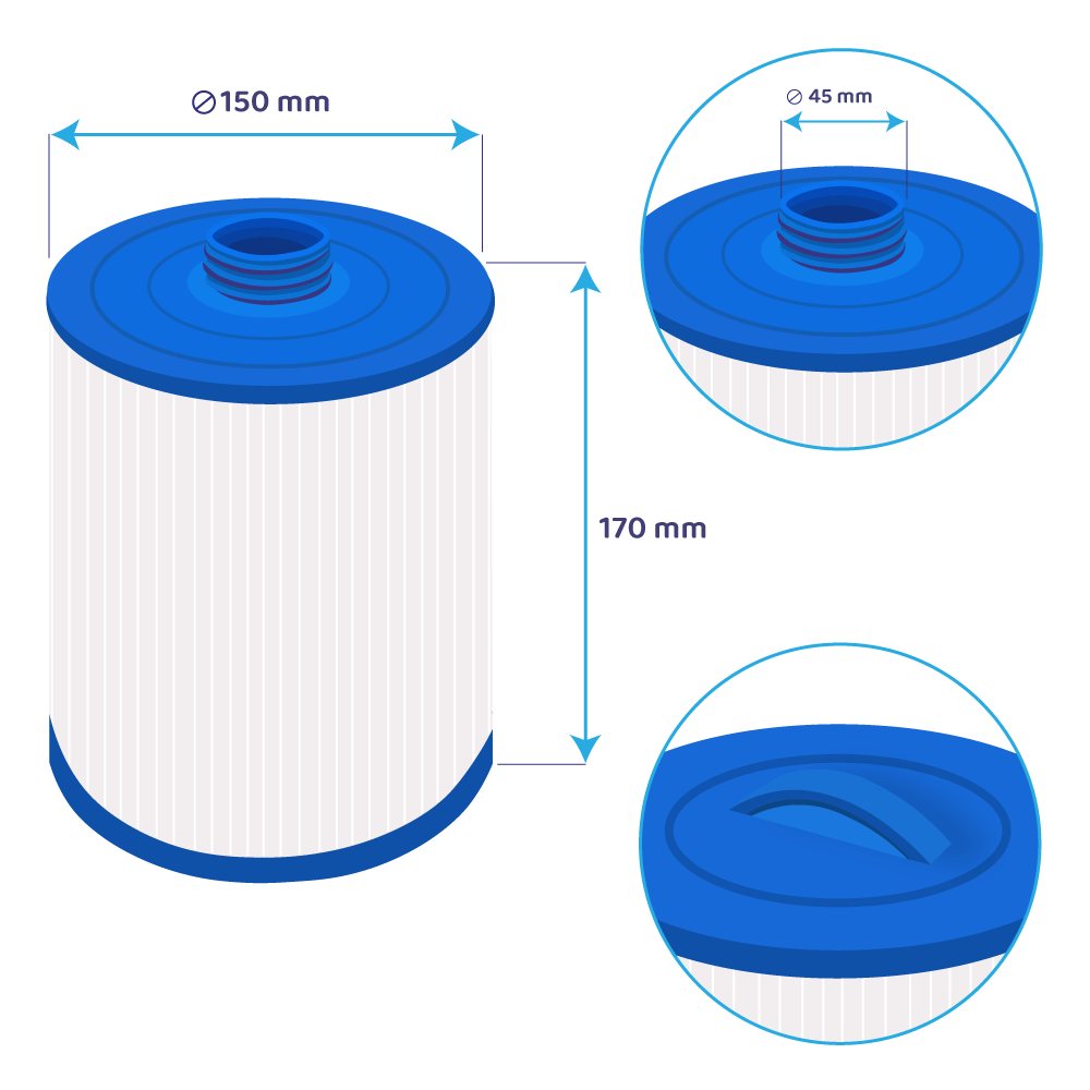 Darlly Spa Waterfilter Wellis AKU1609 / SC860 / 50364