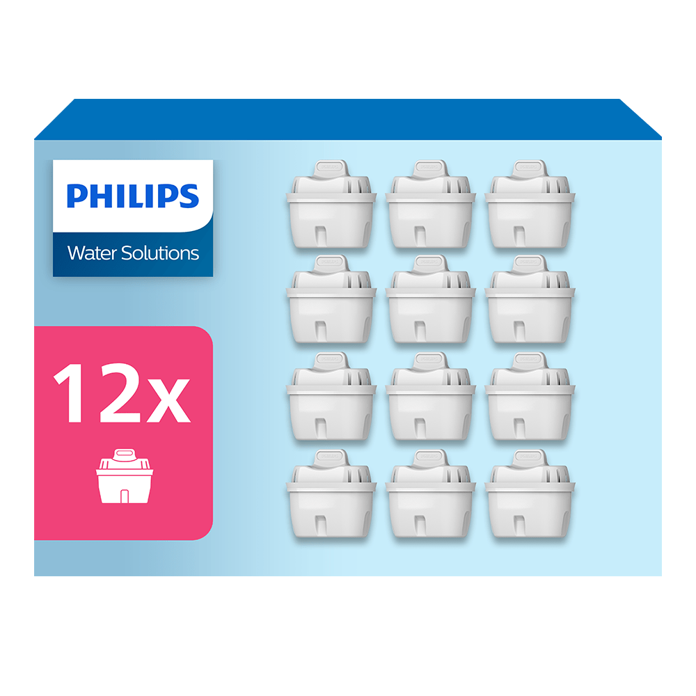 Philips Waterfilter 12-pack (filtert PFAS) compatibel met BRITA Maxtra+